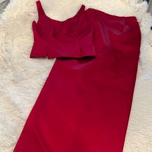 Elegant Red Maxi Dress Set